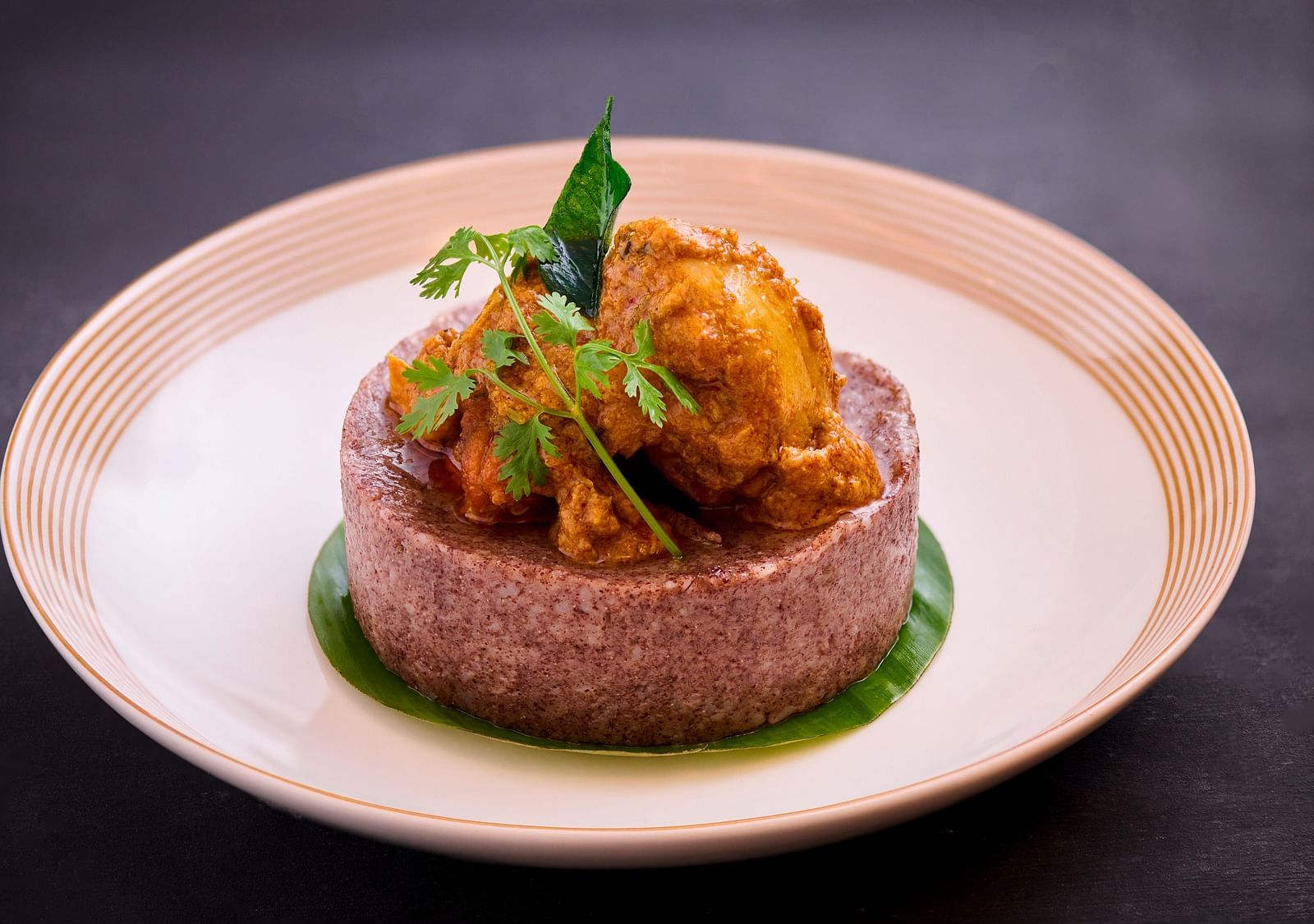 A lavish meal prepared and placed on a plate.