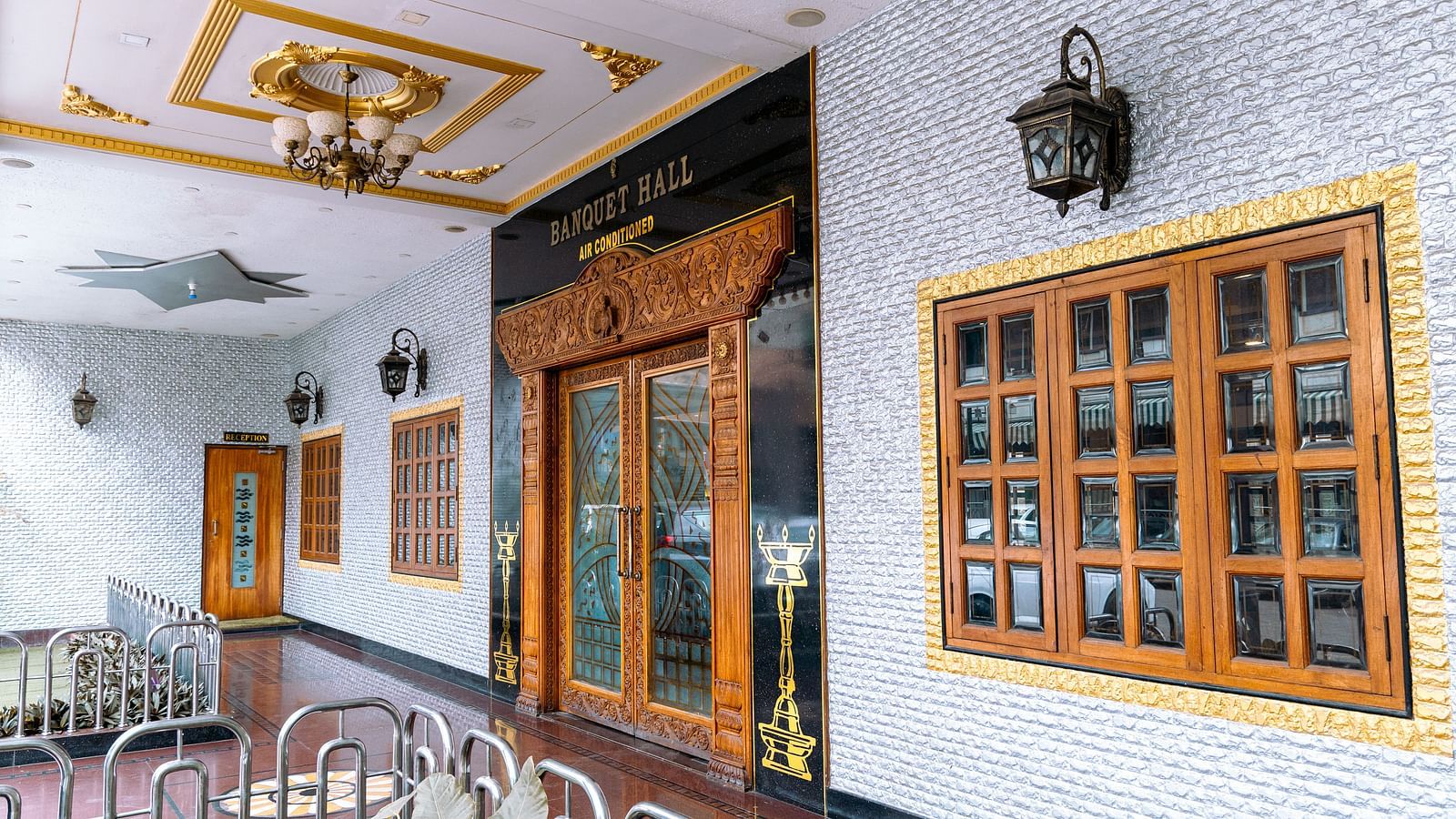 image of the entrance of the banquet hall at The Grand Krishna Rooms