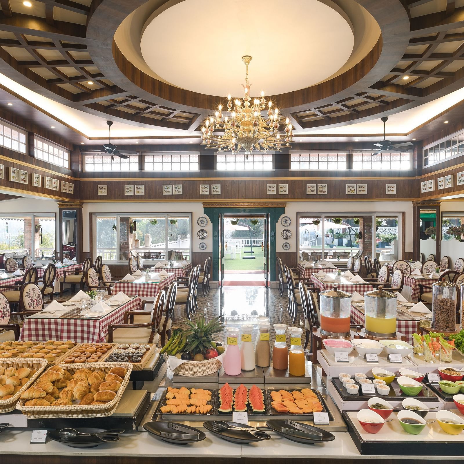 the buffet spread at Tiffany - Mayfair Himalayan Spa Resort Kalimpong