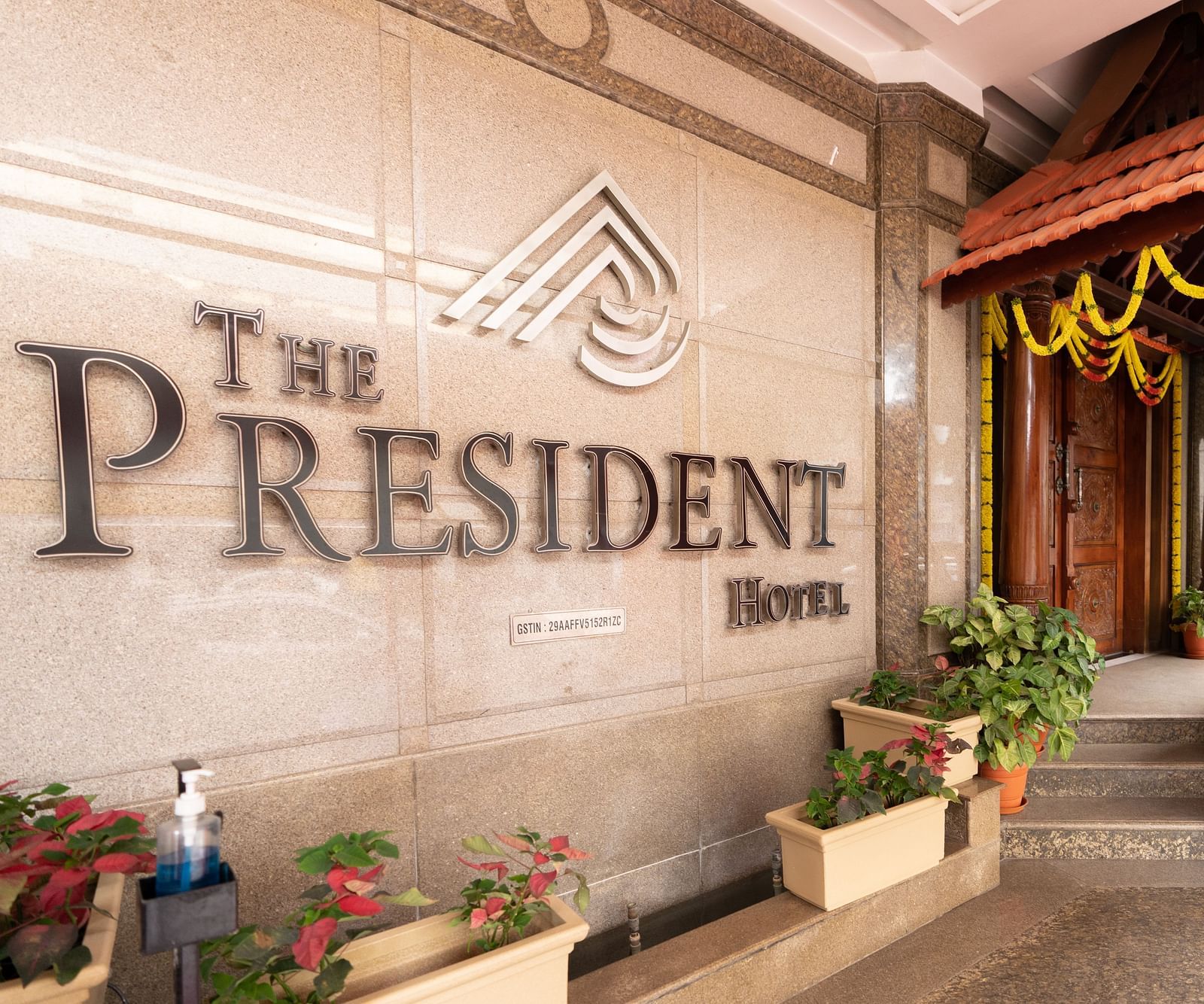 Entrace area of The President Hotel Jayanagar, Bangalore.
