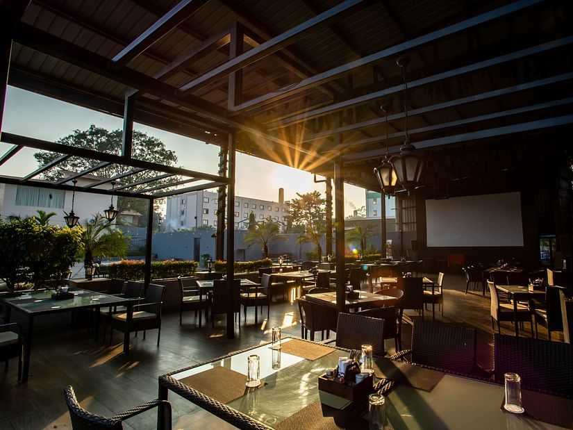 seating arrangements at the open box - The Wedlock Greens Hotel & Resort, Dhanbad