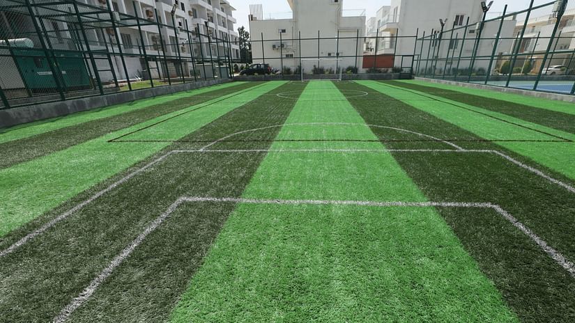 Football turf with green grass