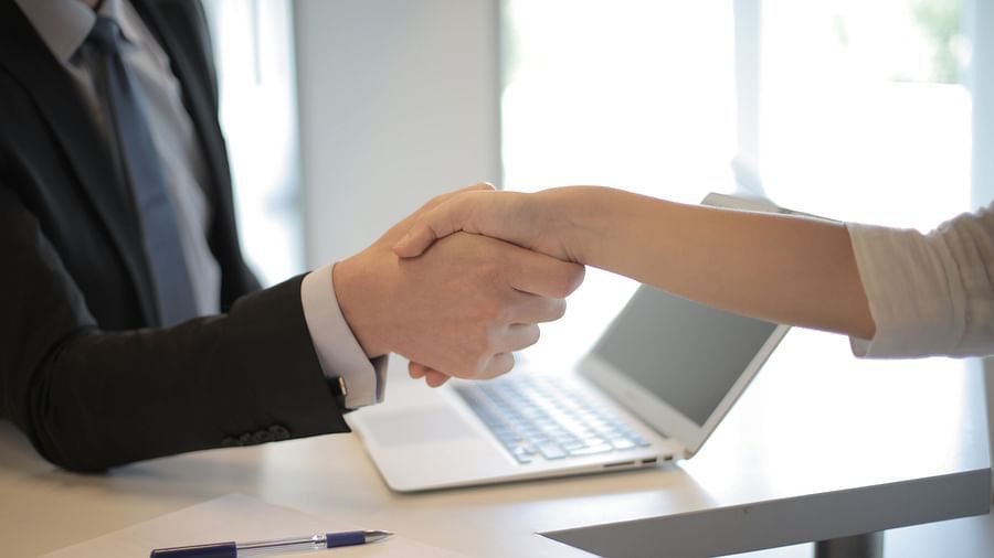 Two people shaking hands