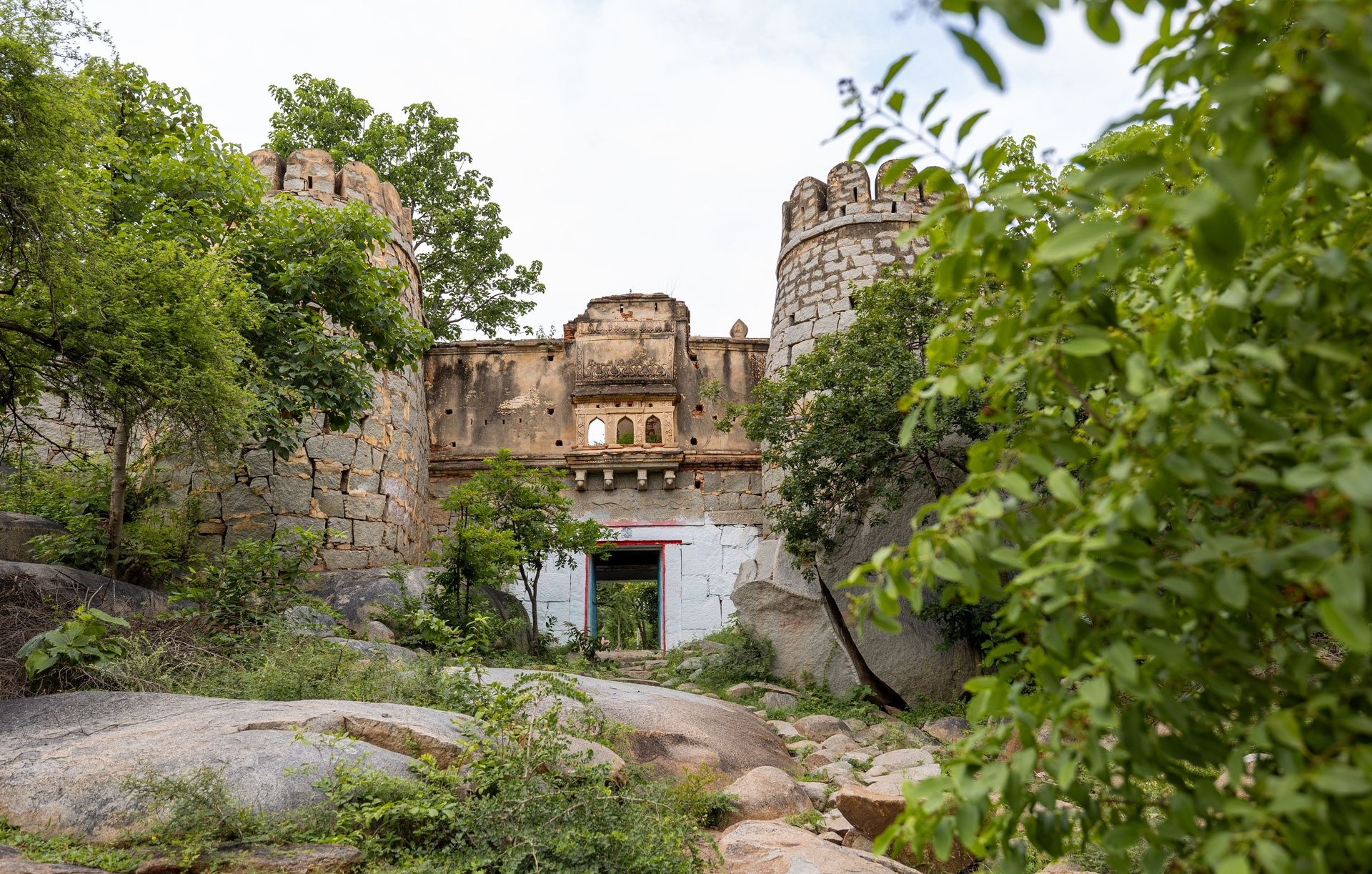 Entrance to Anegundi Fort with ancient structures