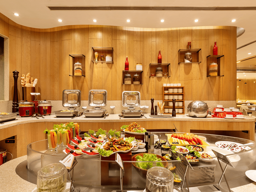 Buffet counter at Atlas World Café
