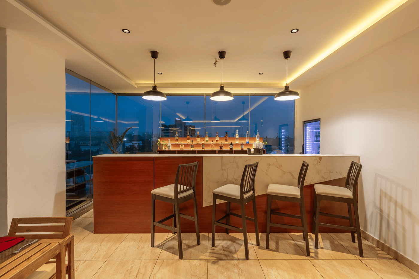 The Grills rooftop dining area