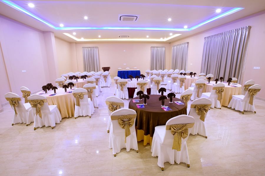 cluster setting - indoor banquet hall at rk gardenia, surya city