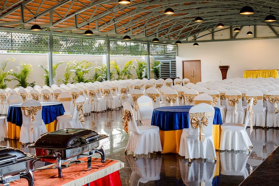 outdoor banquet hall at rk gardenia, surya city