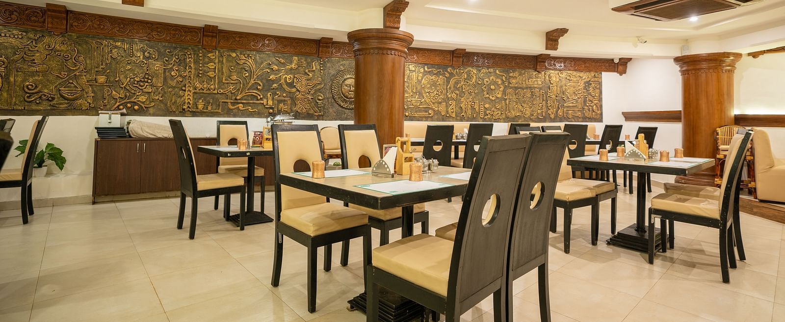Dining arrangement at The President Hotel, Hubli