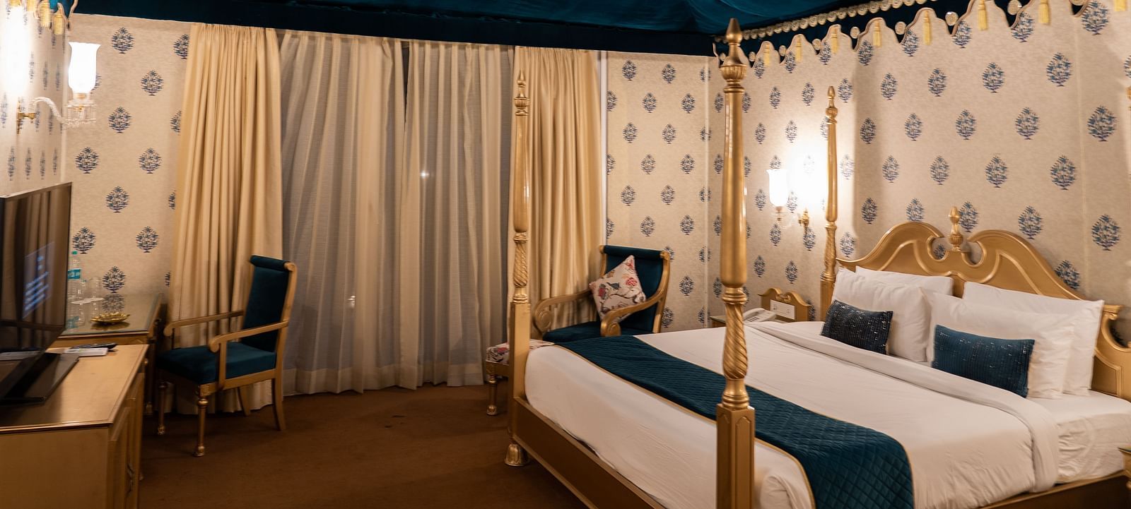 Image of a room and a television in front at Rajasthali Resort & Spa Jaipur.