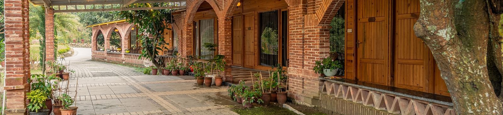The pathway leading to the entrance of The Sylvan Retreat, Dehradun.