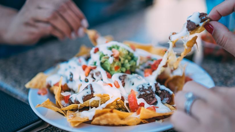 platter of nacho salad