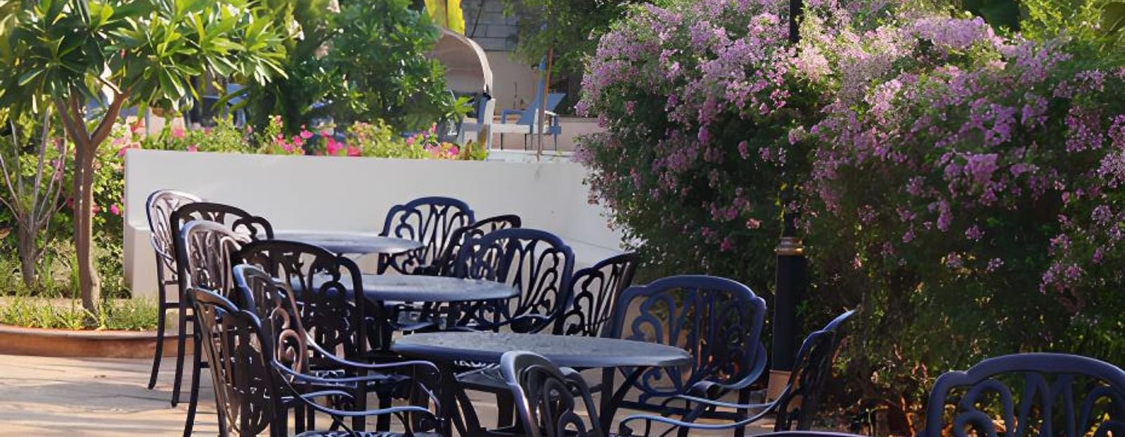 An image of the outdoor seating arrangement with greenery around - Trance Veechika Resort