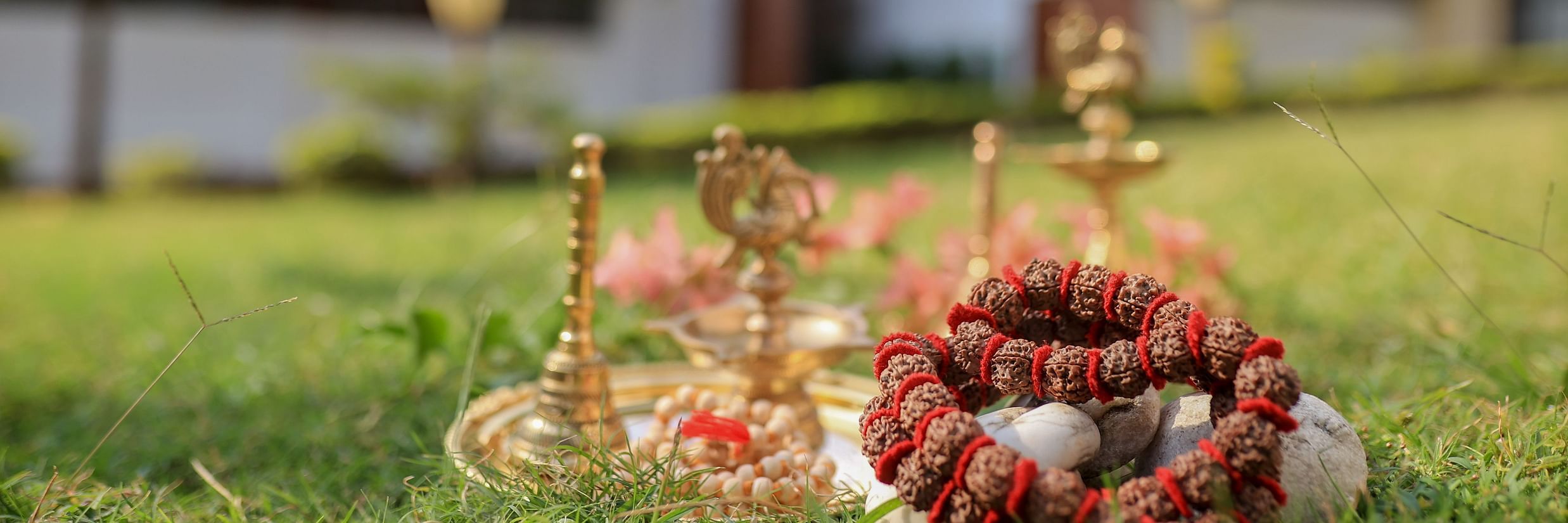 cultural items placed on the Garden 1 - Lamrin Boutique Cottages Rishikesh