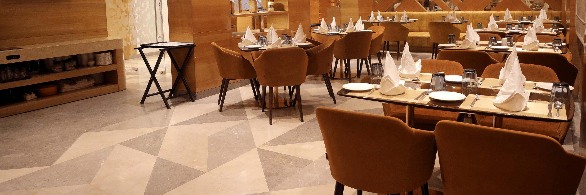 comfortable seating space at a restaurant