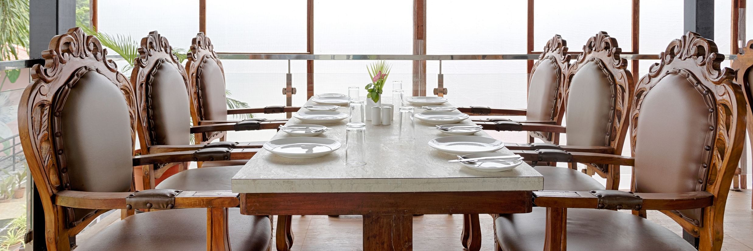 Restaurant with seating area in beach resort in Goa