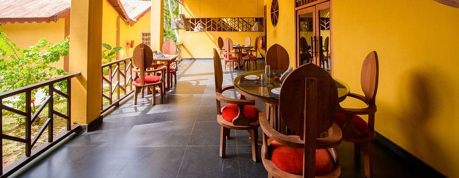 outdoor seating area at our restaurant on Neil Island