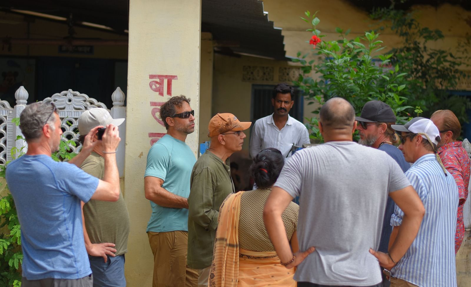 A group of people standing together- Shahpura Bagh.