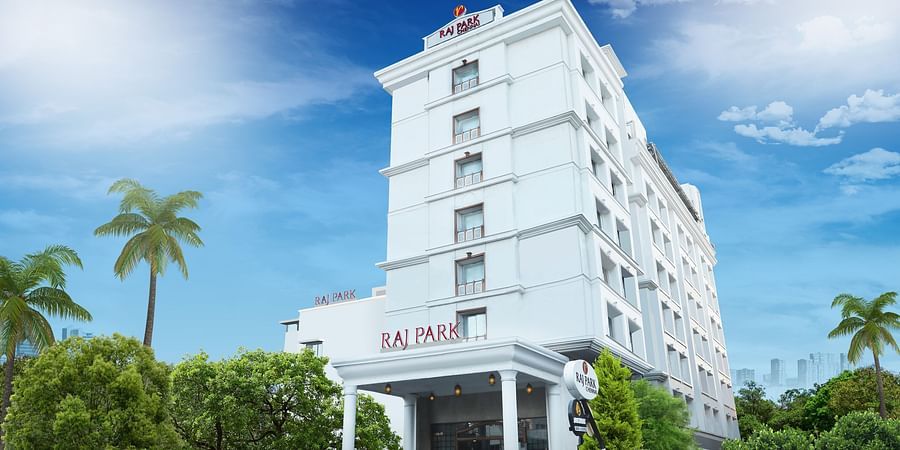Facade view of The Raj Park  hotel in Chennai 
