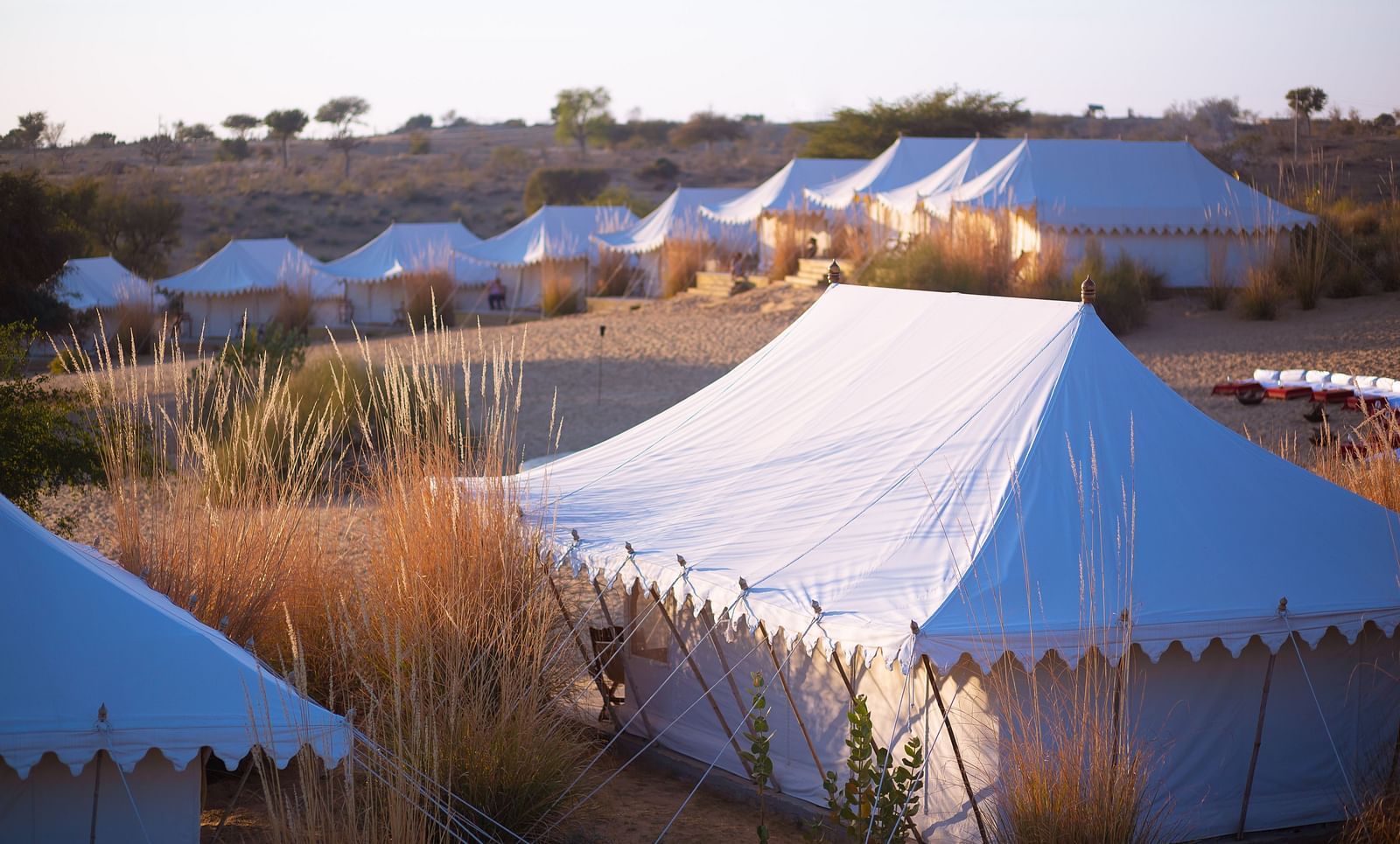 Tents at Manvar Resort and Desert Camp during the day