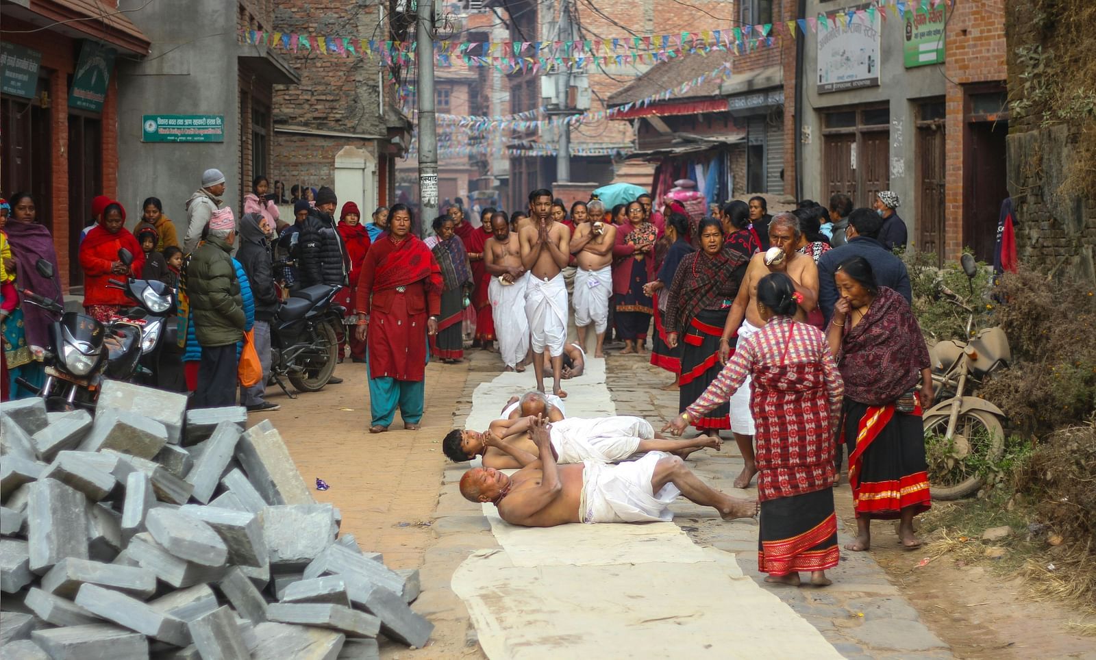 The a group of people gathered together to celebrate Madhav Narayan festival