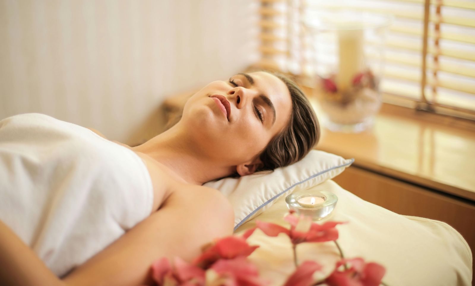 A woman enjoying a spa session