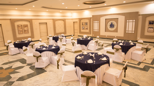 Seating arrangements inside the Banquet hall - VITS shalimar, Ankleshwar.