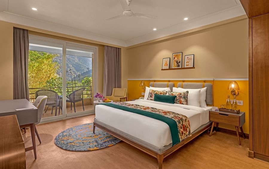 Interiors of the two bedroom royal apartment at our hotel in Rishikesh