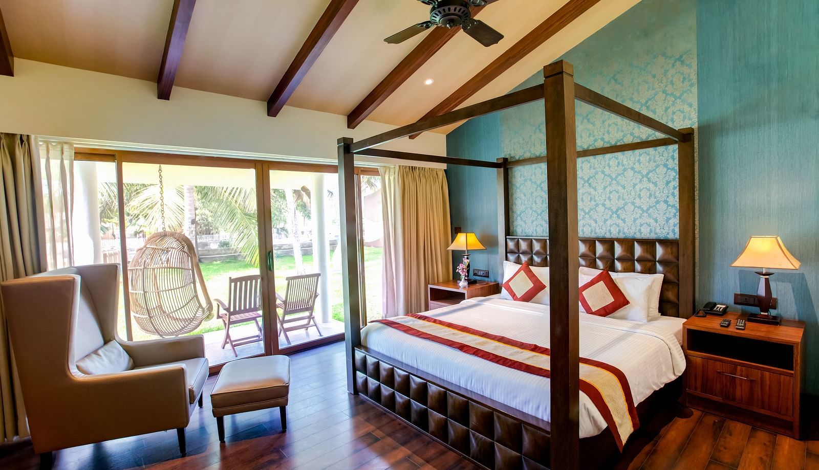 SUITES with a wooden bed and lounge at MGM Beach Resorts 