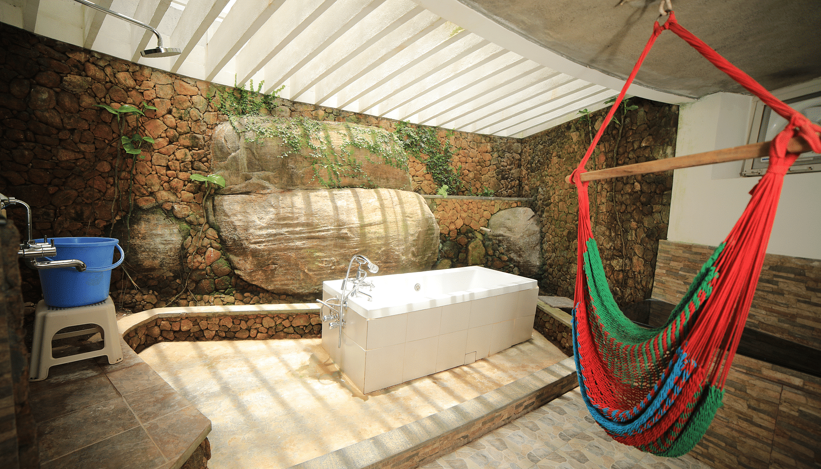 Image of a bathtub in an outdoor setting at WOW Bison Woods. 