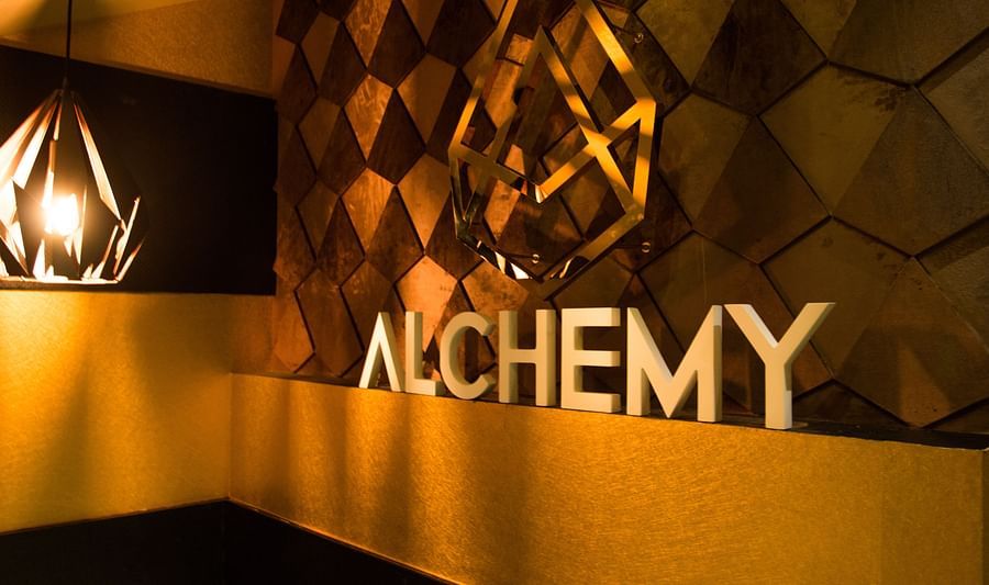 Signage of Alchemy, our in-house bar in Chennai - Raj Park Hotel, Chennai