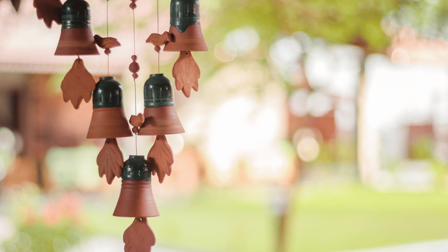 Wind chimes with a blurred background of the resort - Symphony Summer Sand Beach Resort And Spa, Neil Island