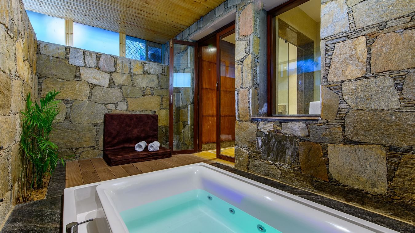 The jacuzzi at our Our Premium Cottages for a delightful stay in Pushkar 153