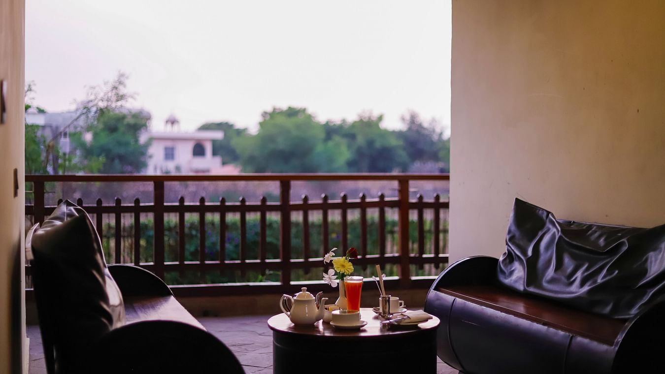 sofas by the balcony