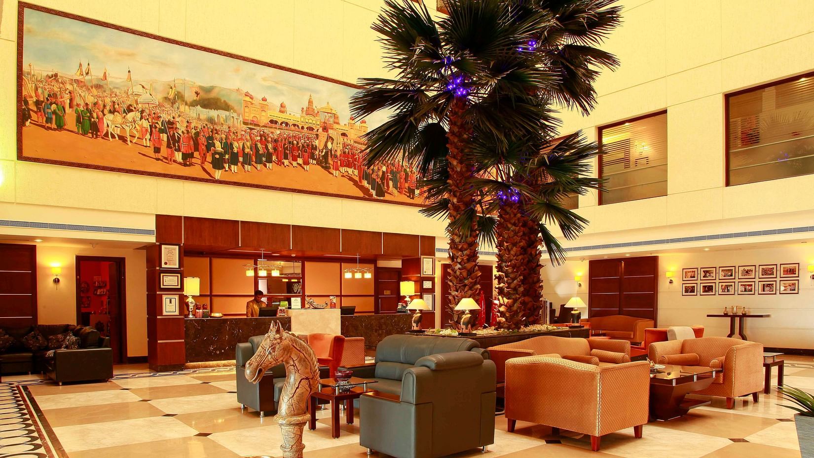 lobby of la classic hotel on hosur road