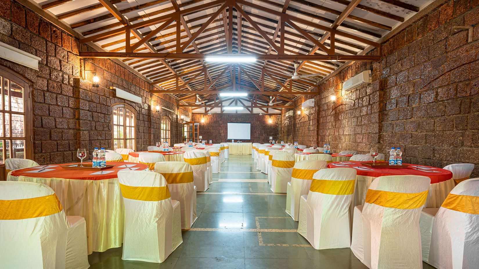 event venues with accommodation and banquet chairs  at lotus eco beach resort murud beach, dapoli