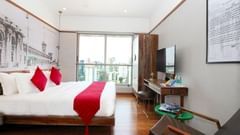 room with cushy king size bed and classy interiors at theory9 khar