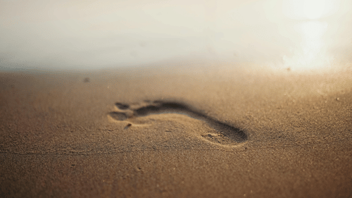 A footprint on sand