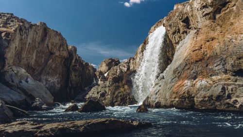 Waterfalls forming a pond