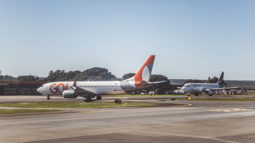 Passenger aircraft parked on the runway at an Airport