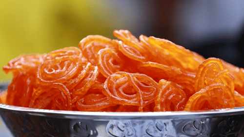 Freshly served jalebi sweet