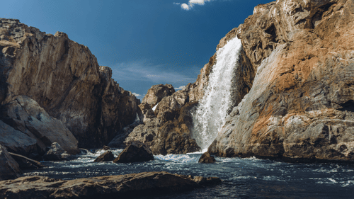 Waterfalls forming a pond
