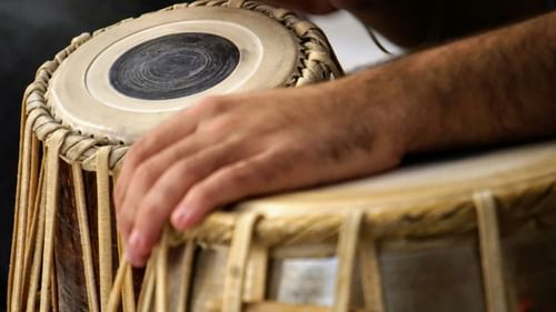 A pair of tablas played by an artist