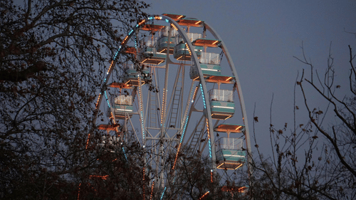Ferris wheel spinning around.