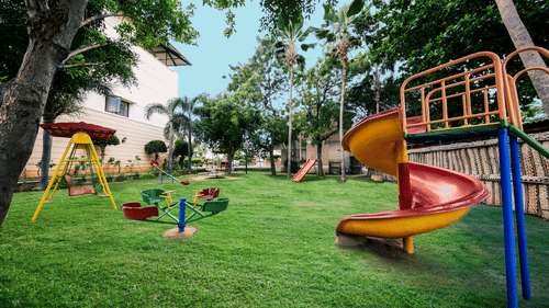 slides and other rides at the children's play area