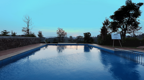 Swimming pool at the resort in Wayanad