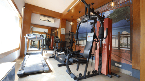 Gym at our hotel in Puri