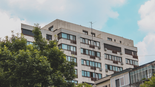 Stock Image of Facade of a service apartment
