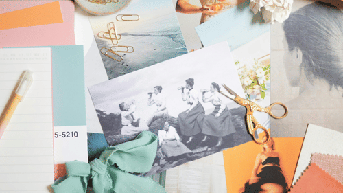 A pile of papers with various items on top.