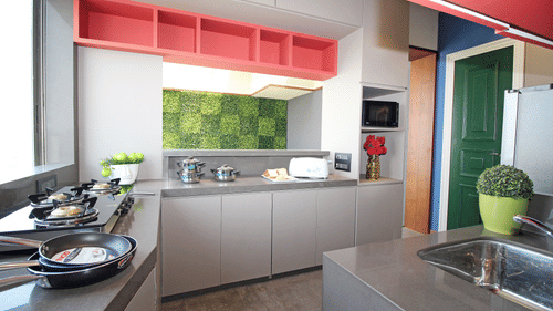 well-equipped kitchen at theory9 khar